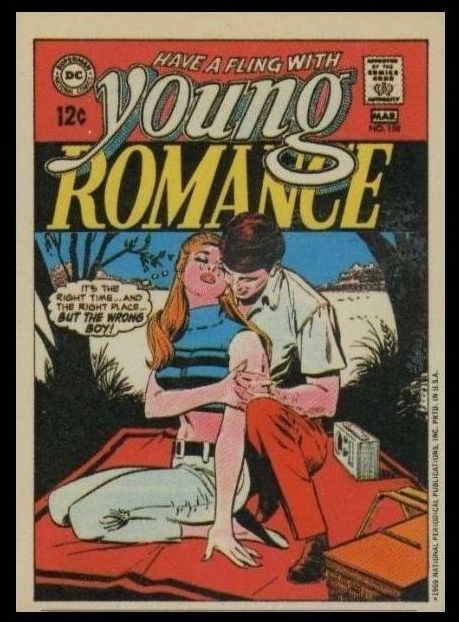 1970 Topps Comic Covers Stickers Young Romance 2